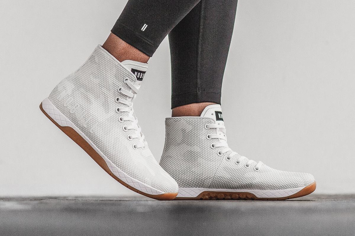 Nobull High-Top Women's Trainers White Camo | Australia (CX9026)